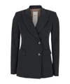 Rame Grey Double-breasted Jacket With Peak Revers In Viscose Blend Stretch Woman In Gray