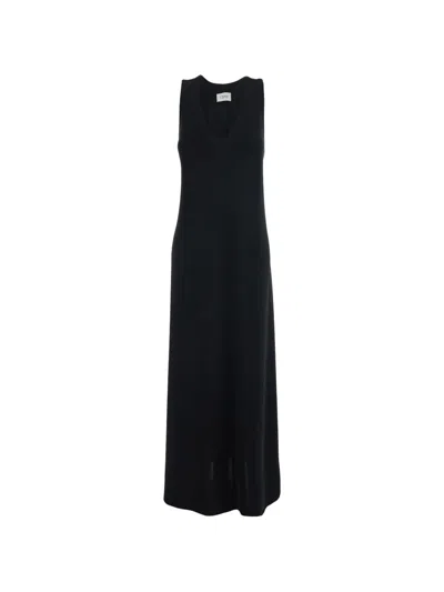 Rame Twist-detail V-neck Maxi Dress In Black