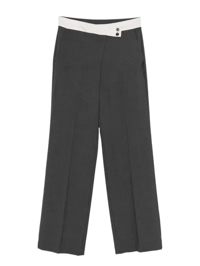 Rame Two-tone Button Trousers In Gray