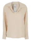 Rame White Shirt With Spread Collar With V Neck In Fabric Woman In Multi