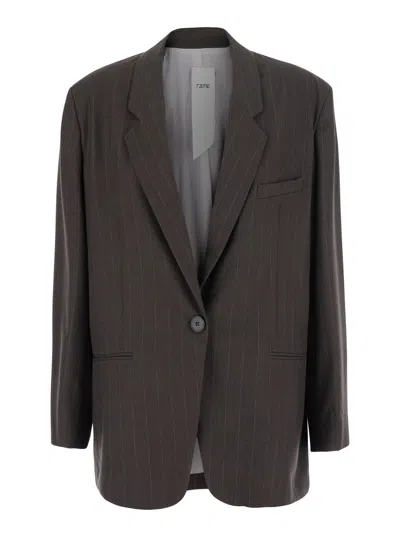 Rame Women's Single-breasted Pinstripe Notched-lapel Blazer Jacket In Brown