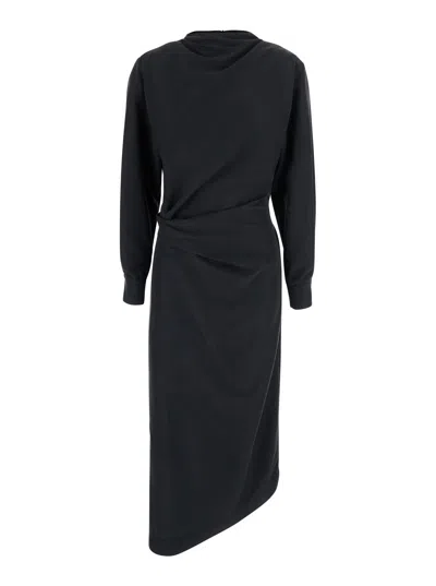 Rame Women's Tech Fabric Long-sleeve Round-neck Dress In Black