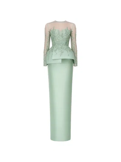 Rami Al Ali Bead-embellished Tubino Maxi Dress In Brown