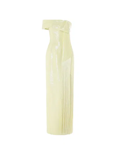 Rami Al Ali Strapless Sequin-embellished Tubino Maxi Gown In Gold