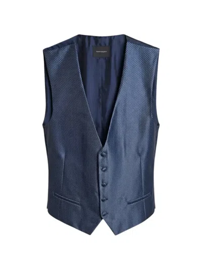 Ramon Sanjurjo Geometric-pattern Waistcoat In Blue