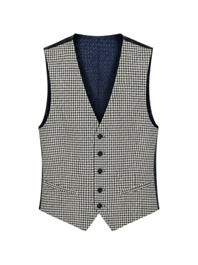 Ramon Sanjurjo Houndstooth-pattern Waistcoat In Black