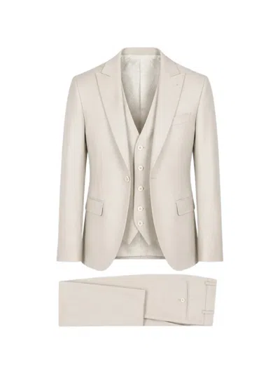 Ramon Sanjurjo Peak-lapel Suit Set (set Of Three) In White