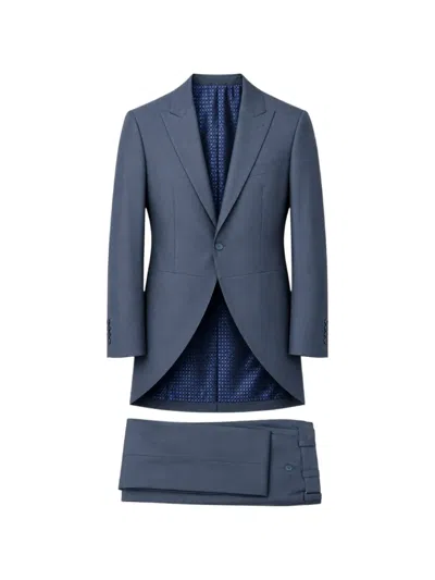 Ramon Sanjurjo Peak-lapel Tailored Single Breasted Suit In Blue