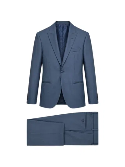 Ramon Sanjurjo Peak-lapels Single-breasted Suit In Blue