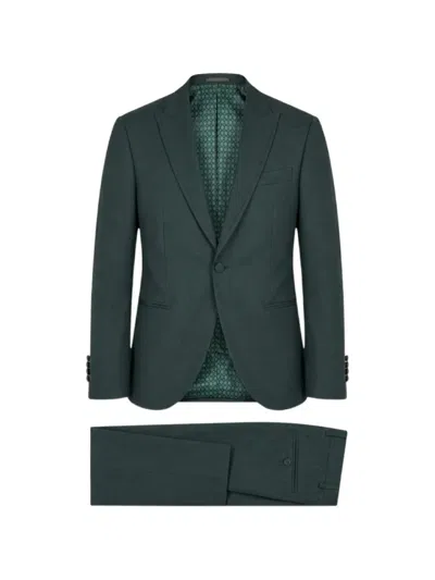 Ramon Sanjurjo Peak-lapels Single-breasted Suit In Green