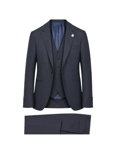 Ramon Sanjurjo Three-piece Single-breasted Suit In Blue