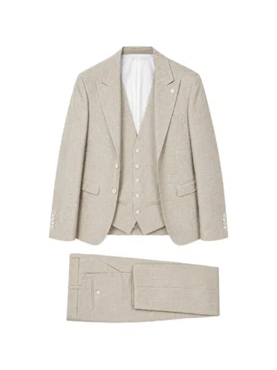 Ramon Sanjurjo Three-piece Single-breasted Suit In Neutral
