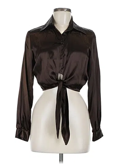 Pre-owned Rampage Long Sleeve Blouse In Brown