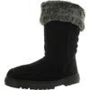 Rampage Womens Faux Leather Faux Fur Winter & Snow Boots In Black