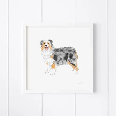 Ramus & Co Aussie Dog Framed Museum Quality 12" X 12" Art Print In Multi