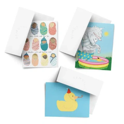 Ramus & Co Baby Greeting Card Pack (3ct) "yeti, Duck, Babies" In Multi-pack