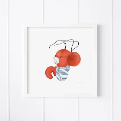 Ramus & Co Baby Lobstah Framed Museum Quality 12" X 12" Art Print In Animal Print