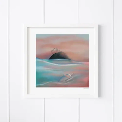 Ramus & Co Buoy & Island Framed Museum Quality 12" X 12" Art Print In Multi