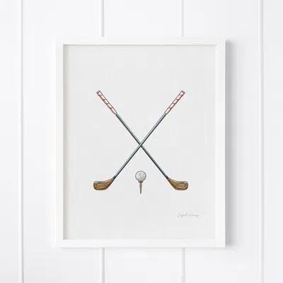Ramus & Co Golf Framed Museum Quality 8" X 10" Art Print In White