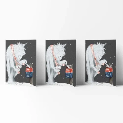 Ramus & Co Holiday Winter Card Pack (3ct) Yeti Sending Letters In Multi-pack
