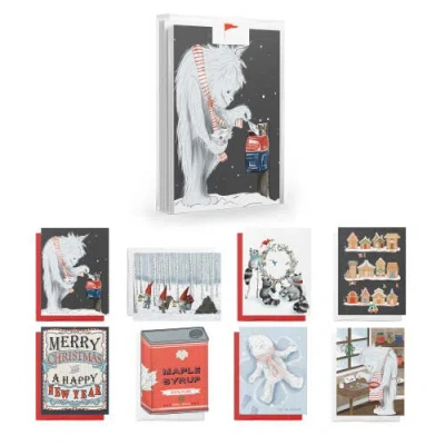 Ramus & Co Holiday/christmas Yeti Assorted Set Of Greeting Cards In Multi-pack