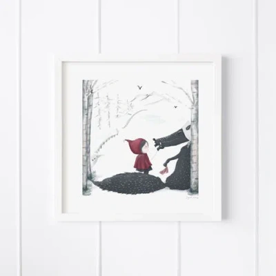 Ramus & Co Little Red Riding Hood Framed Museum Quality 12" X 12" Art Print In Multi