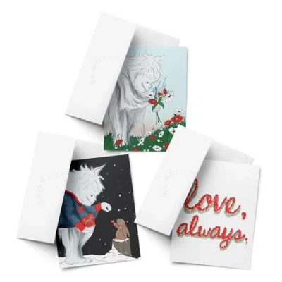 Ramus & Co Love/valentine's Assorted Greeting Card Pack (3ct) "yeti Flowers, Yeti Gift Love, Tulips" In Multi-pack