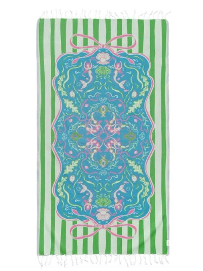Ramus & Co Oversized 37" X 71" Preppy Turkish Beach Towel By  In Mermaids