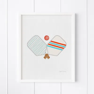 Ramus & Co Pickleball Framed Museum Quality 8" X 10" Art Print In Multi