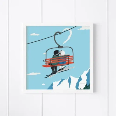 Ramus & Co Ski Love Museum Quality 8" X 8" Art Print In Multi