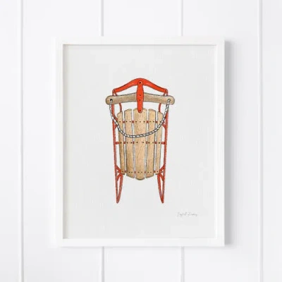 Ramus & Co Sled Framed Museum Quality 8" X 10" Art Print In Multi