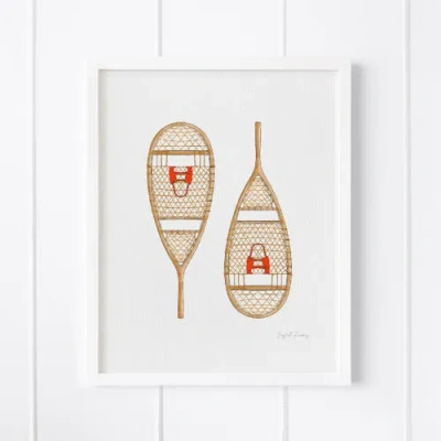Ramus & Co Snow Shoes Framed Museum Quality 8" X 10" Art Print In White
