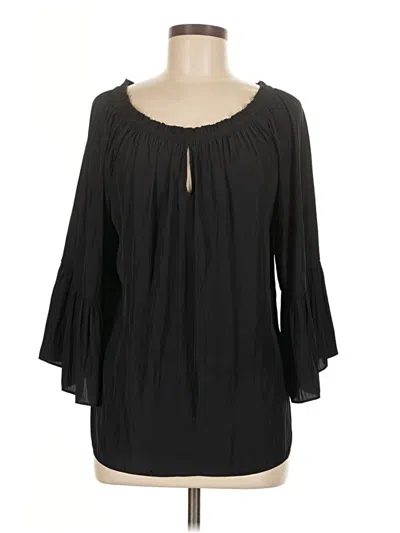 Pre-owned Ramy Brook 3/4 Sleeve Blouse In Black