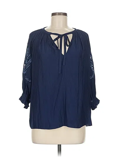 Ramy Brook 3/4 Sleeve Blouse In Blue