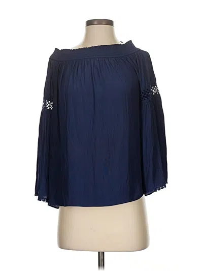 Pre-owned Ramy Brook 3/4 Sleeve Blouse In Blue
