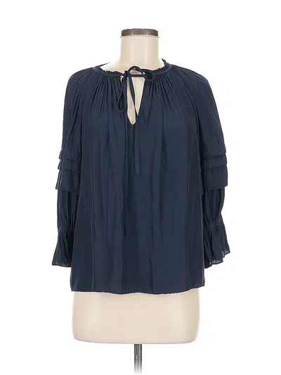 Pre-owned Ramy Brook 3/4 Sleeve Blouse In Blue
