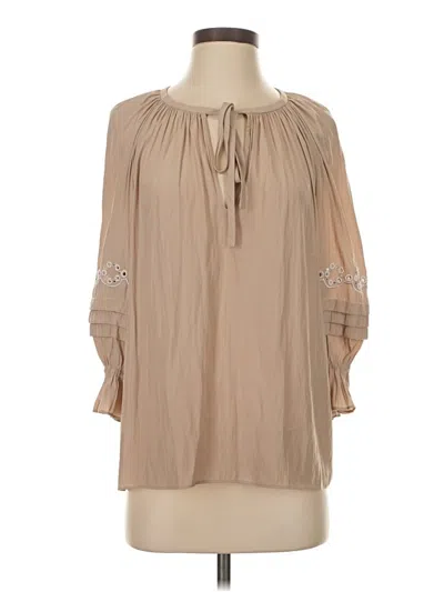 Pre-owned Ramy Brook 3/4 Sleeve Blouse In Brown