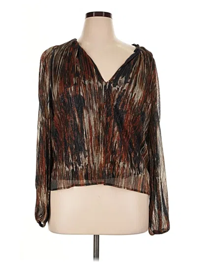 Pre-owned Ramy Brook 3/4 Sleeve Blouse In Brown