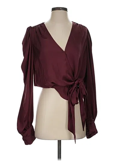 Pre-owned Ramy Brook 3/4 Sleeve Blouse In Burgundy