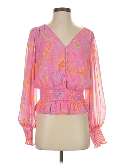 Pre-owned Ramy Brook 3/4 Sleeve Blouse In Pink