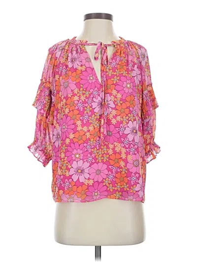 Pre-owned Ramy Brook 3/4 Sleeve Blouse In Pink