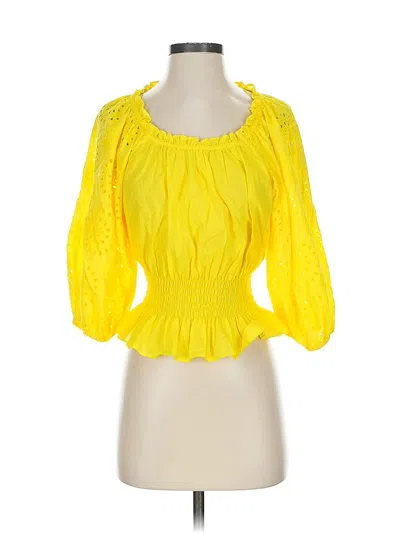 Pre-owned Ramy Brook 3/4 Sleeve Blouse In Yellow