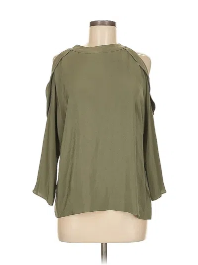 Pre-owned Ramy Brook 3/4 Sleeve Top Green Cold Shoulder Neckline Tops