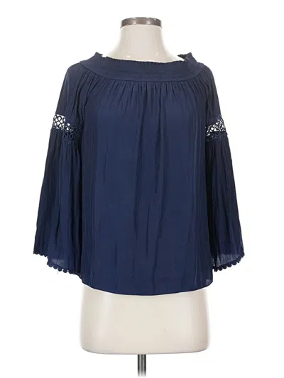 Pre-owned Ramy Brook 3/4 Sleeve T-shirt In Blue
