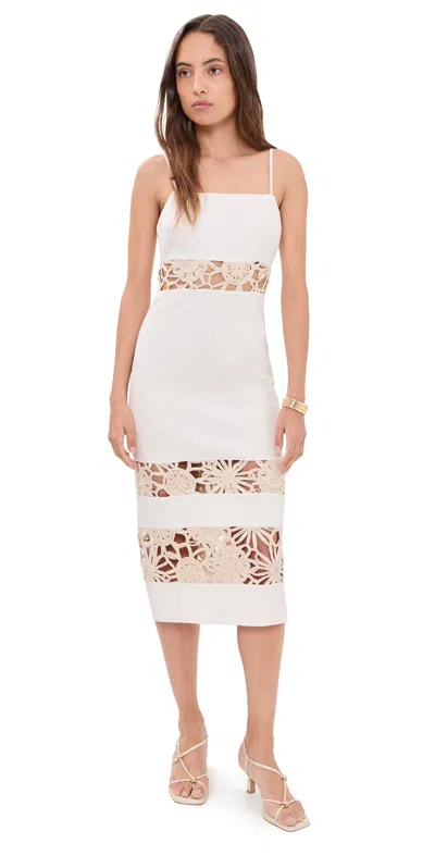 Ramy Brook Aaliyah Floral Cutout Midi Dress In White