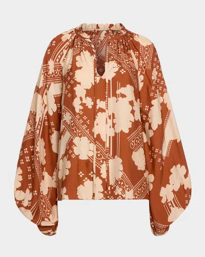 Ramy Brook Aaron Voluminous V-neck Blouse