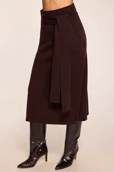 Ramy Brook Abby Knit Midi Wrap Skirt Heritage Brown