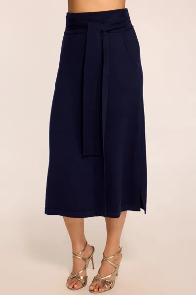 Ramy Brook Abby Knit Midi Wrap Skirt In Navy