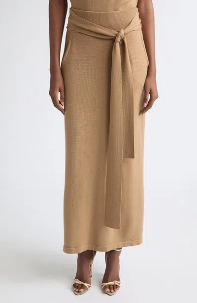 Ramy Brook Abby Wool Midi Skirt In Camel