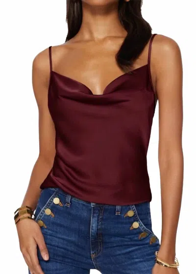 Ramy Brook Abigail Cowl Neck Tank Top In Cabernet In Burgundy
